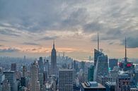 New York skyline vanaf de top van de Rock (Rockefeller Center) zonsondergang uitzicht in de winter m van Mohamed Abdelrazek thumbnail