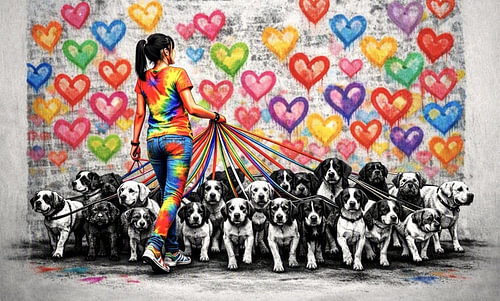 Graffiti Pop Art – Walk with the dogs