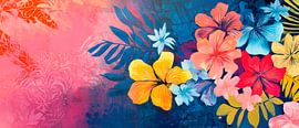 Bunte Blütenpracht vor Farbverlauf von Poster Art Shop