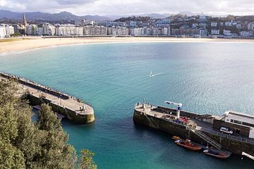 City and beach views of San Sebastian