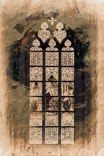 Buntglasfenster-Heiliges Willibrord Basilica in Hulst von Pim Klabbers