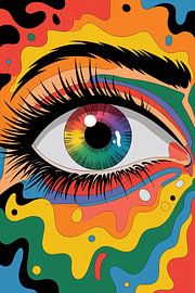 Buntes abstraktes Augenmotiv von Art & Soul Creations