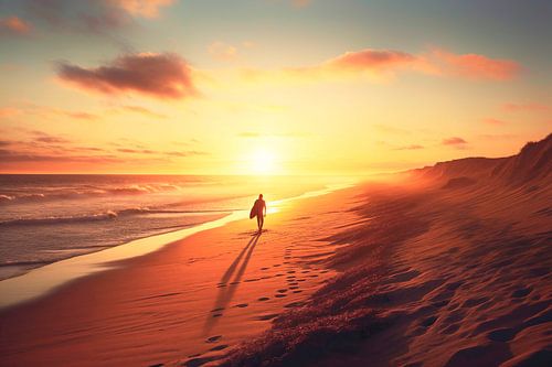 Zonsondergang op het strand