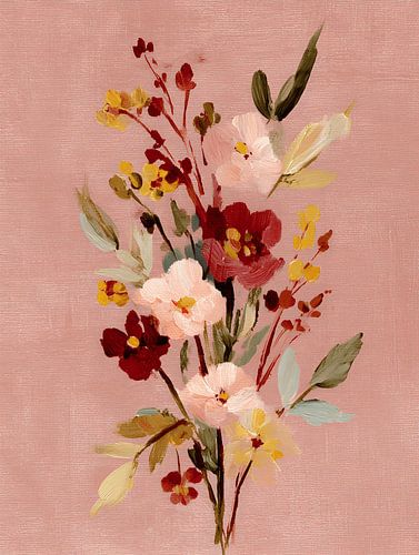 Delicate Bloementak op Zacht Roze