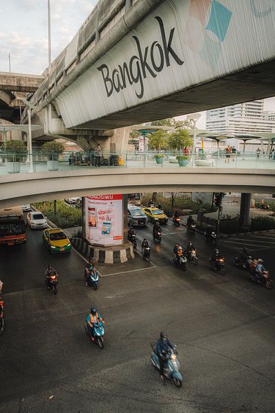 Bangkok Citylife: Urban traffic chaos under Skywalk by NZME Photography