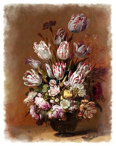 Série des anciens maîtres n°3 - Nature morte avec des fleurs, Hans Bollongier