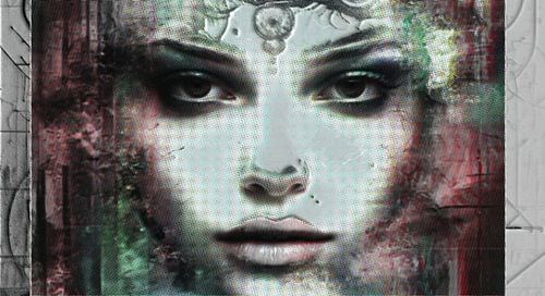 LYSARA – Abstrakte Wandkunst: Porträt mit Schleier