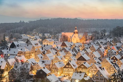 Winter evening in Freudenberg by Michael Valjak