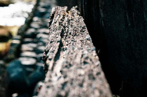 Weathered old sea wall