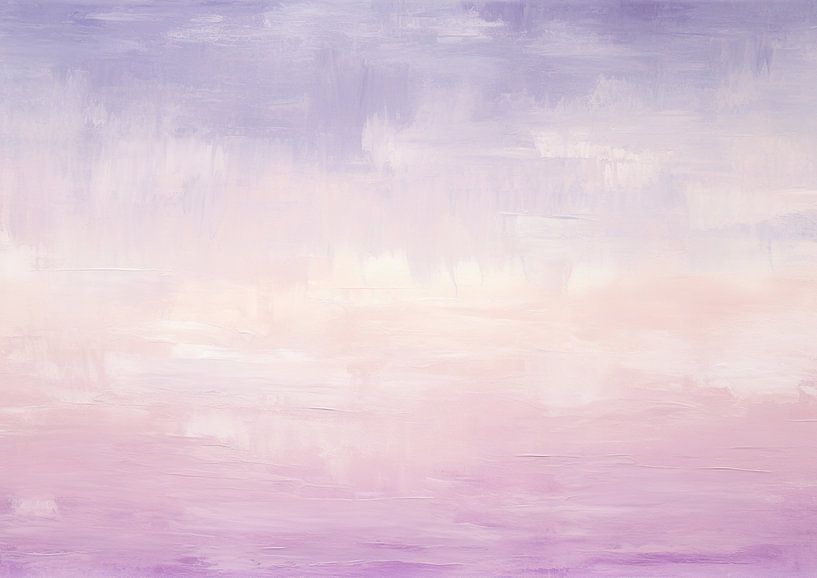 Stille Horizon | Abstract Mauve van Abstract Schilderij