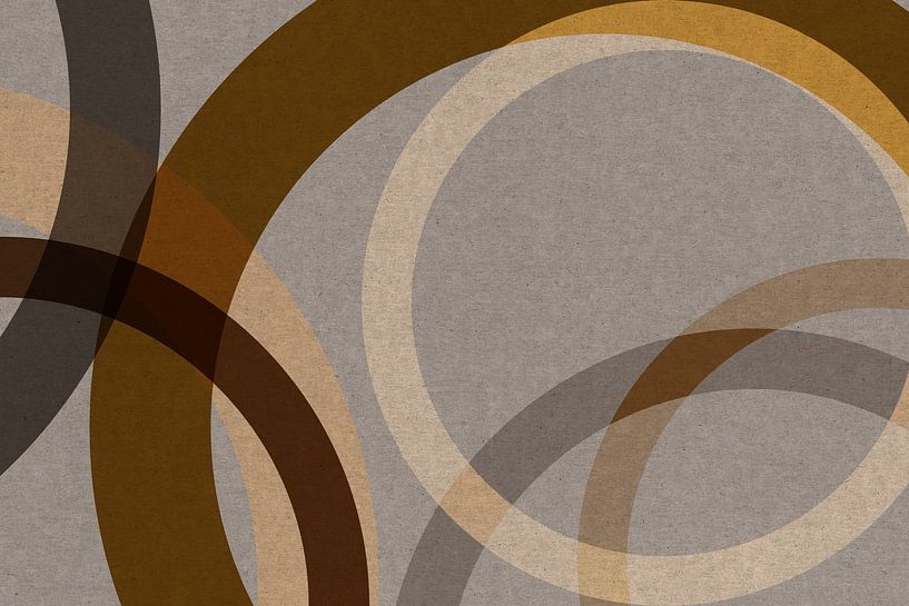 Abstrakte organische Formen in Braun, Ocker, Beige. Moderne Geometrie im Retro-Stil Nr. 4 von Dina Dankers