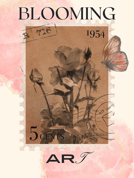 Blühender Blumenstrauß mit Schmetterling von @Unique