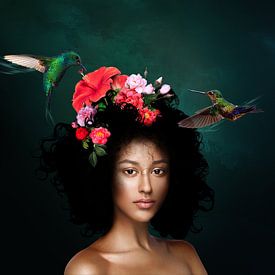Die Frau mit den Vögeln von OEVER.ART