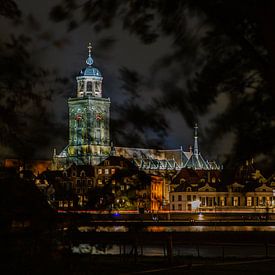 Lebuïnuskerk by night van Rick de Visser