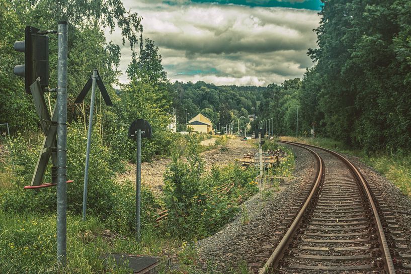 Erzgebirge Einsiedel Train station and town by Johnny Flash