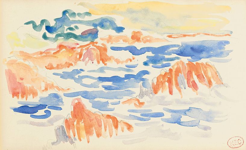 Henri-Edmond Cross - Marine at the red rocks in Les Trayas (1905-1910) by Peter Balan
