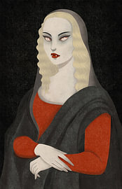 Die blasse Frau in Rot von Kenneth Just