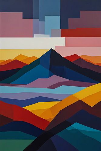 Geometrische Abstractie van een Berglandschap
