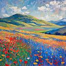 Bloemenveld italië olieverf van TheXclusive Art thumbnail