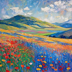 Blumenfeld Italien Ölgemälde