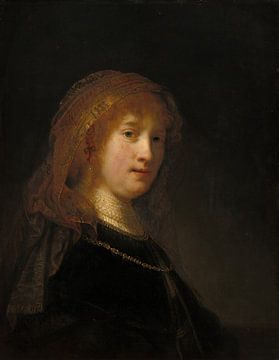 Rembrandt van Rijn, Saskia van Uylenburgh, de vrouw van de kunstenaar, waarschijnlijk begonnen 1634-1640 van Atelier Liesjes