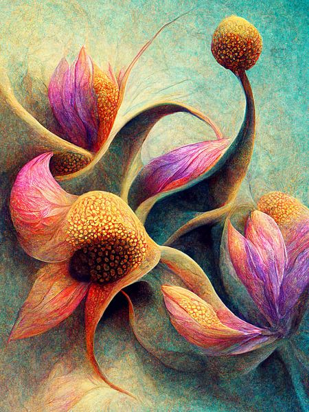 Abstract modern flowers by haroulita