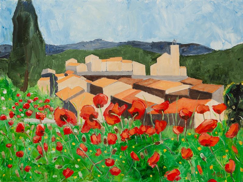 Zomer in Flayosc Provence France van Antonie van Gelder Beeldend kunstenaar