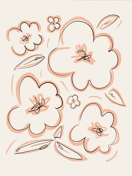 Flower Sketch van Bohomadic Studio