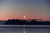 Magical moon above the mountains