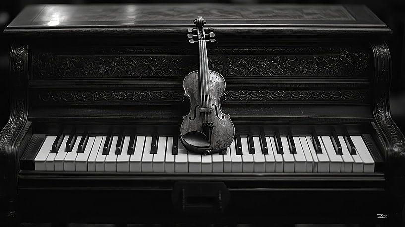 Musical instrument in black and white by Gelissen Artworks