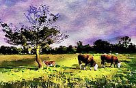 English Meadow With Cows by Dorothy Berry-Lound thumbnail