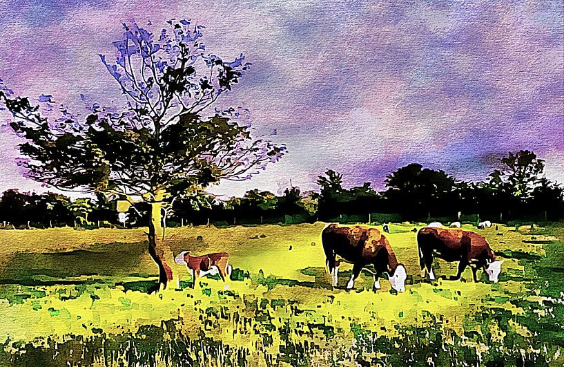 English Meadow With Cows by Dorothy Berry-Lound