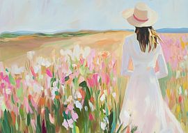 Fleurs sauvages Prairie Fauvisme Pastel sur Niklas Maximilian