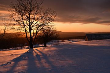 A sunrise on a cold morning by Claude Laprise