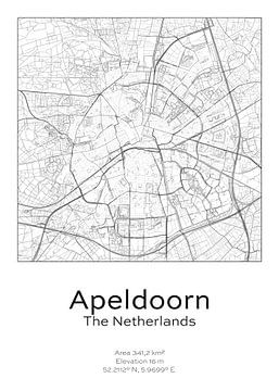 Stads kaart - Nederland - Apeldoorn van Ramon van Bedaf