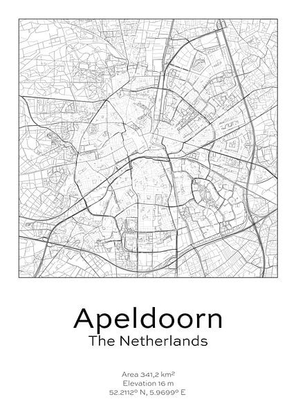 City map - Netherlands - Apeldoorn by Ramon van Bedaf