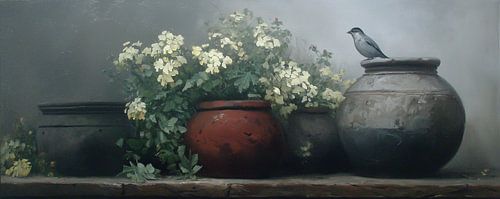 Vases with yellow blooms by Wonderful Art