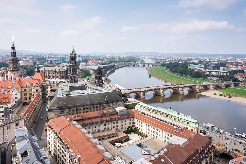 View over Dresden and the Elbe by ManfredFotos