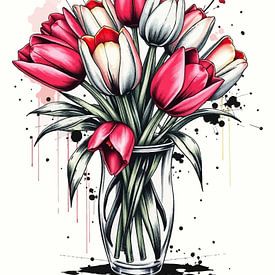 Tulpen in de vaas 4 van MIROKKU