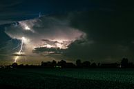 Branched off lightning strikes outside the thunderstorm by Menno van der Haven thumbnail