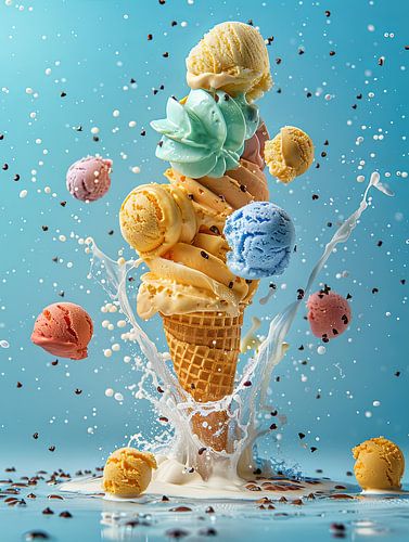 heerlijke ijscreaties in felle kleuren