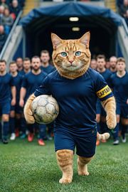 Die Fußballkatze führt die Mannschaft an von Matthias Hauser