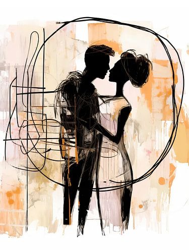 Couple Kissing Style Abstract