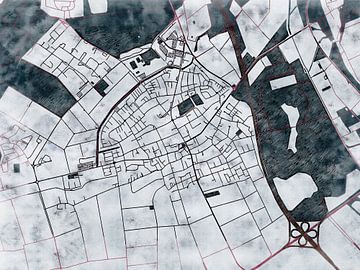 Kaart van Kerpen in de stijl 'White Winter' van Maporia