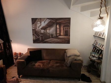 Staircase gray in abandoned hospital