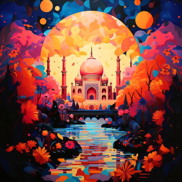 Abstracte oosterse schoonheid van de Taj Mahal van Vlindertuin-Art