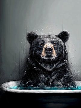 Ours prenant un bain sur JBJart Justyna Jaszke