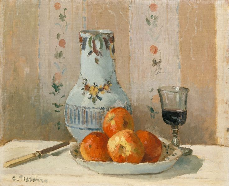 Stillleben mit Äpfeln und Pitcher, Camille Pissarro von Meisterhafte Meister