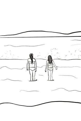 Mädchen in der Brandung