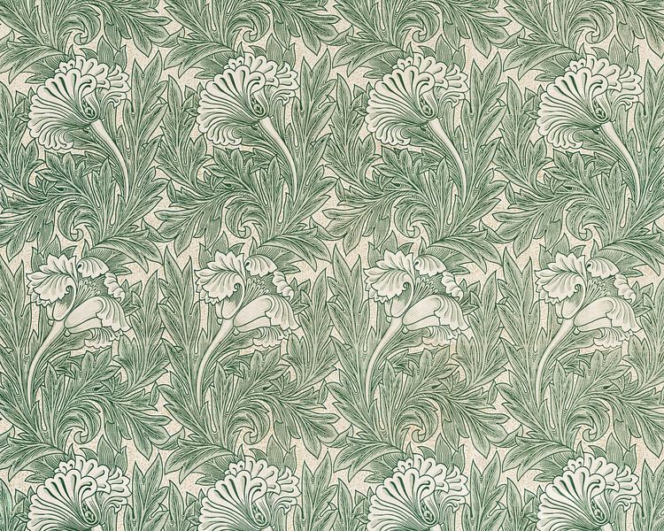 Motif de fleurs et de feuillages verdoyants par Artistic